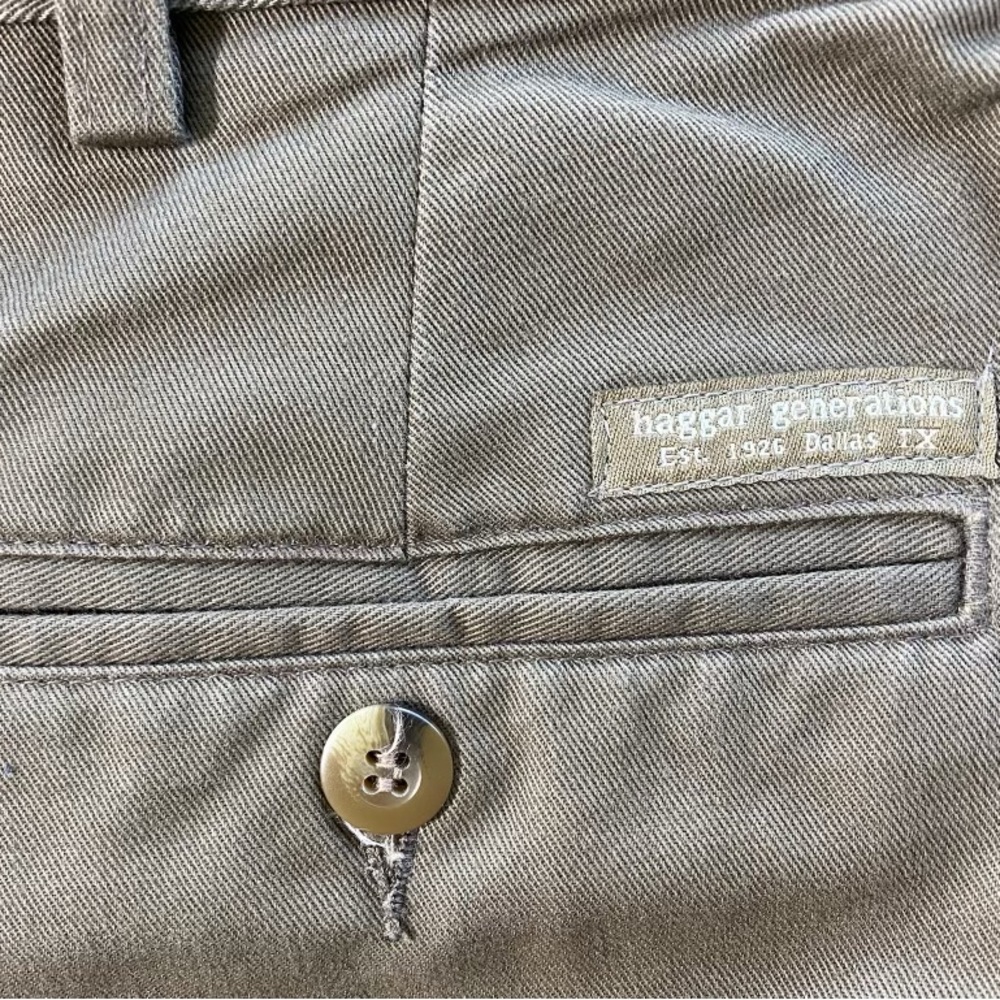 EUC Mens Haggar Generations Cotton Brown Pleated Pants, 38/34 - Picture 3 of 4